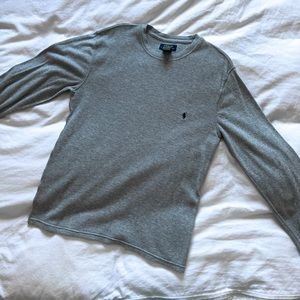 Gray Polo Ralph Lauren waffle knit sweater